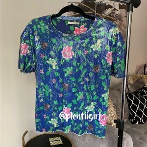 Sequin floral top